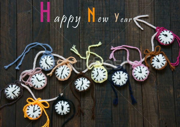 Handmade, clock, happy new year 2016, time Stock photo © xuanhuongho