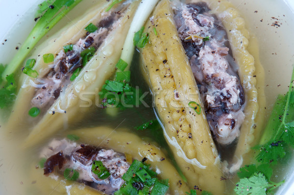 Vietnamese food, bitter melon, ground meat Stock photo © xuanhuongho