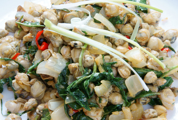 Vietnamese food, mussel, rice paper, vietnam eating Stock photo © xuanhuongho