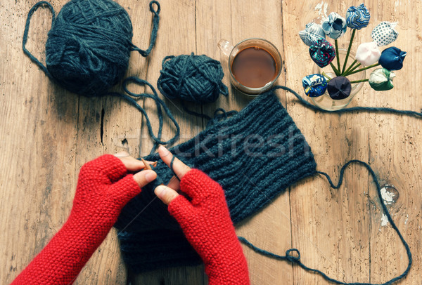 Handmade gift, special day, wintertime, knit, scarf Stock photo © xuanhuongho