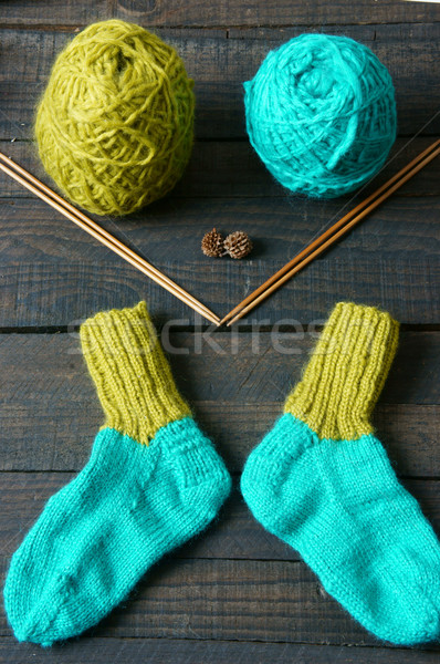 socks, stockings, winter, knit, handmade Stock photo © xuanhuongho