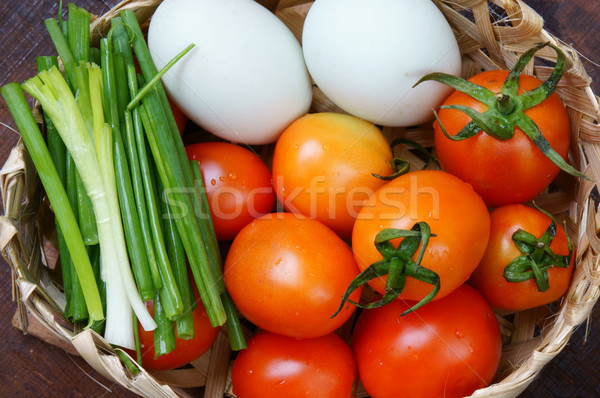 Stock photo: Vietnamese food, tomato saute egg