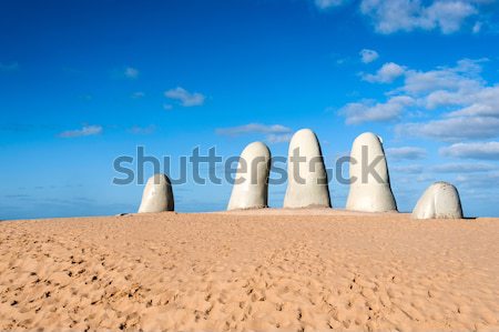 Hand Sculpture, the symbol of Punta del Este, Uruguay Stock photo © xura