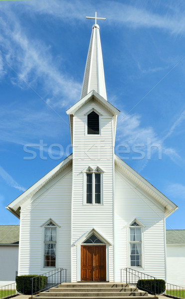 Ländlichen Kirche Ohio USA Kreuz Fenster Stock foto © xura