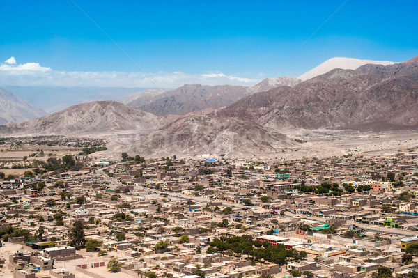 Biggest dune in the world dominates the city of Nazca in the des Stock photo © xura
