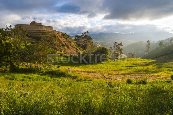 Stock photo: Ingapirca, Inca wall and town, largest known Inca ruins in Ecuad