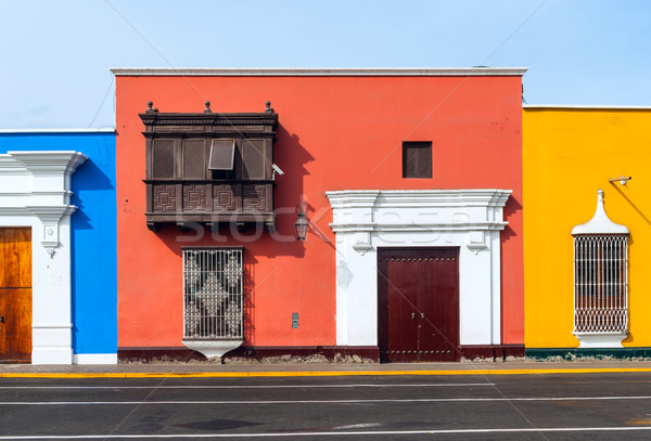 伝統的な スタイル 窓 ペルー 通り ホーム ストックフォト © xura