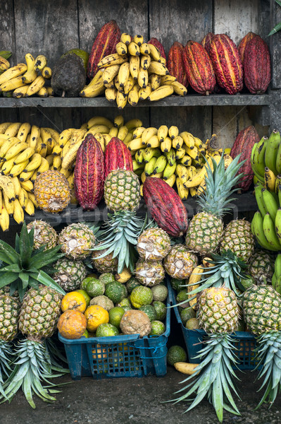 拉美 水果 街頭 市場 厄瓜多爾 葉 商業照片 © xura