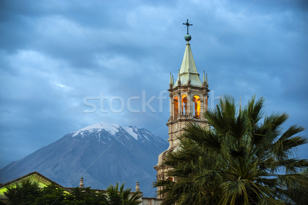 Volcano El Misti overlooks the city Arequipa in southern Peru. A Stock photo © xura