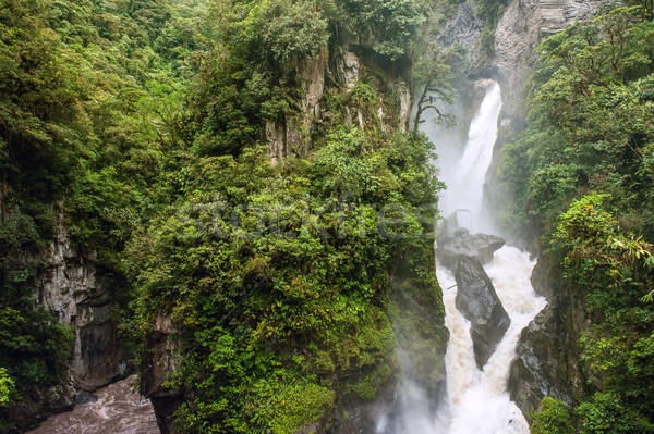 Pailon del Diablo - Mountain river and waterfall in the Andes. B Stock photo © xura