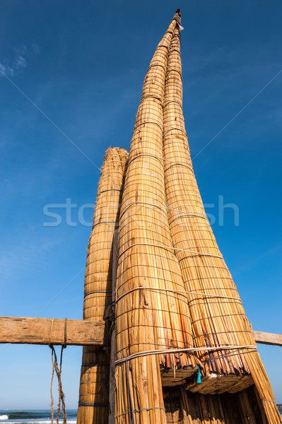 Traditional Peruvian small Reed Boats (Caballitos de Totora), st Stock photo © xura