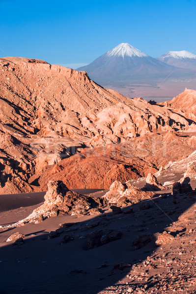 Stock photo: Volcanoes Licancabur and Juriques, Atacama, Chile