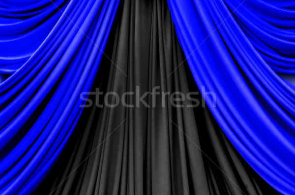 blue and black curtain on stage Stock photo © yanukit