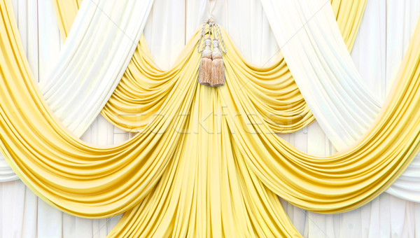 gold and white curtain on stage Stock photo © yanukit