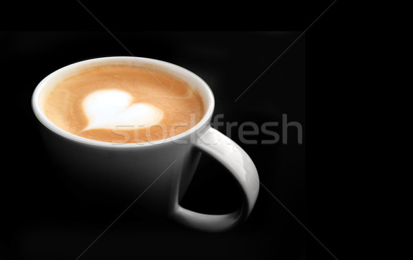 Cup of latte art coffee heart symbol Stock photo © yanukit
