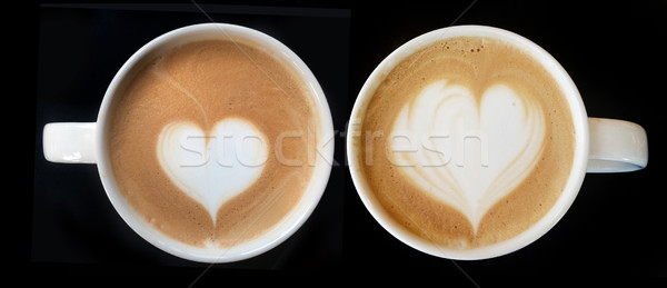 Cup of latte art coffee heart symbol Stock photo © yanukit