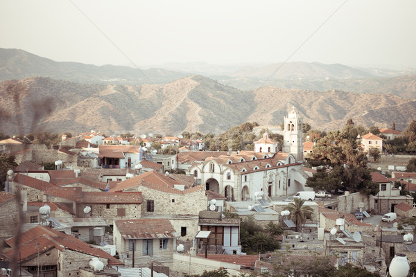 Vedere vechi clădirilor autentic Cipru sat Imagine de stoc © Yaruta