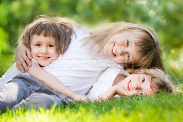 çocuklar bahar park mutlu gülen oynayan çocuklar Stok fotoğraf © Yaruta