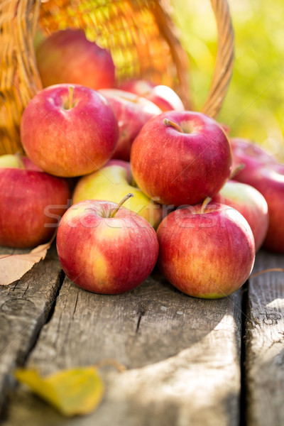 Red apples on wooden table Stock photo © Yaruta