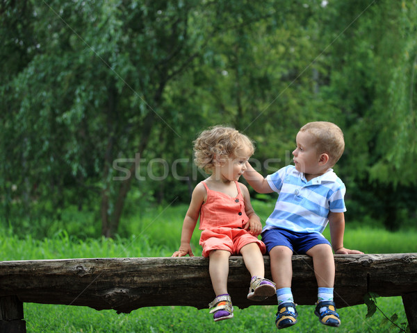 Zdjęcia stock: Słowa · dzieci · lata · parku · wiosną · trawy