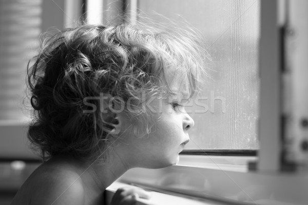 Child looking into window Stock photo © Yaruta