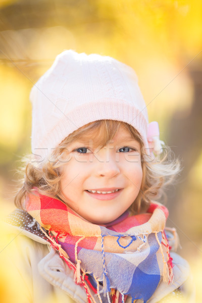 Dziecko jesienią parku szczęśliwy żółty zamazany Zdjęcia stock © Yaruta