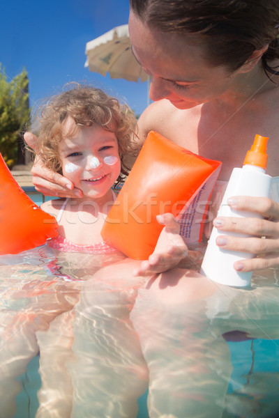 Child with mother in swimming pool Stock photo © Yaruta