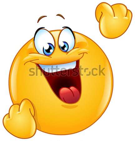 îndreptat emoticon ambii mâini om fericit Imagine de stoc © yayayoyo