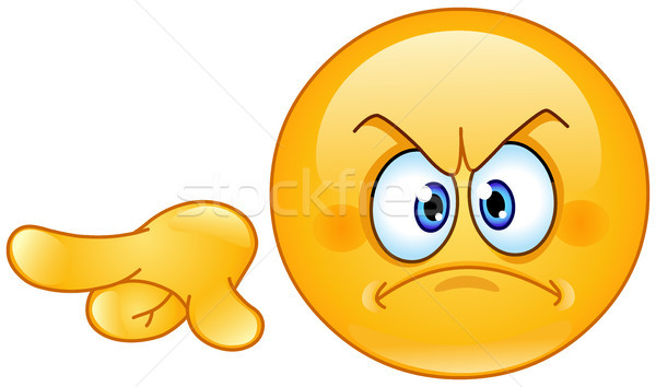 Angry pointing out emoticon Stock photo © yayayoyo