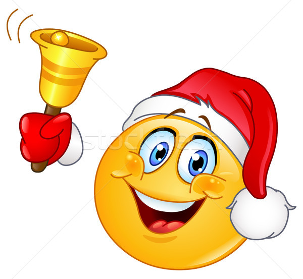 Weihnachten Emoticon Glocke hat Lächeln Stock foto © yayayoyo