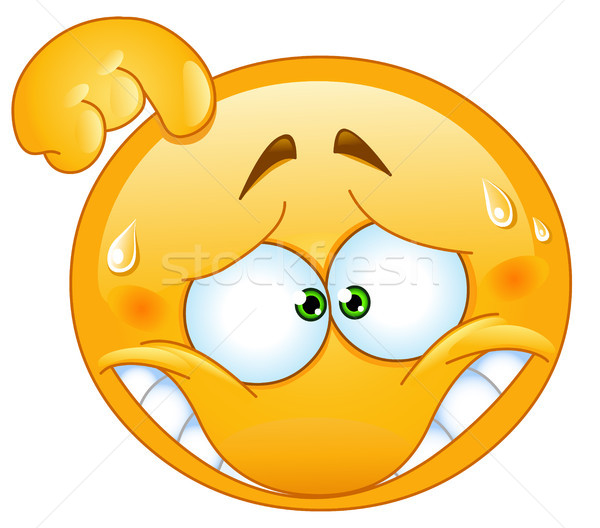 Embarrassed emoticon Stock photo © yayayoyo
