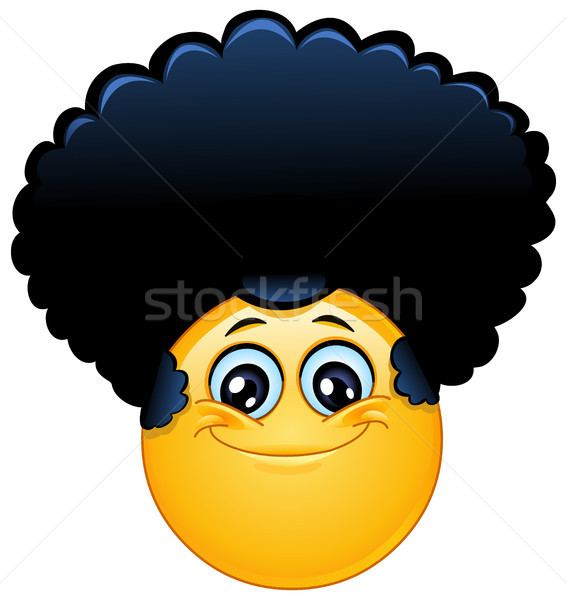 Afro emoticon capelli sorriso uomo moda Foto d'archivio © yayayoyo