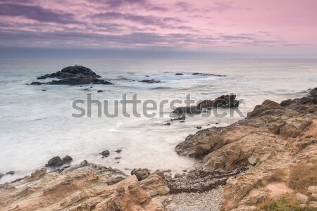 Foto stock: Frijol · hueco · playa · crepúsculo · puesta · de · sol · naturaleza