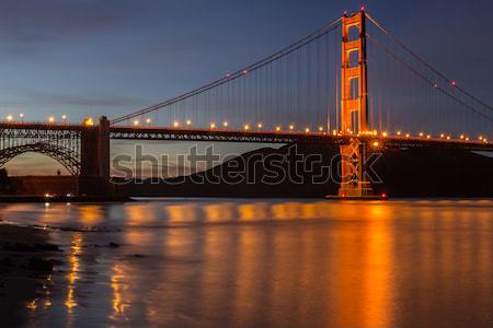 Golden Gate Bridge And Water Reflections. Fort Point, San Francisco, California, USA Stock photo © yhelfman