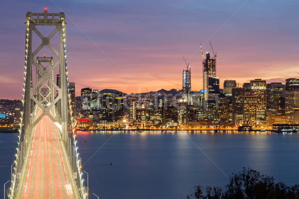 Aerial View of San Francisco-Oakland Bay Bridge and San Francisco Skyline, California, USA Stock photo © yhelfman