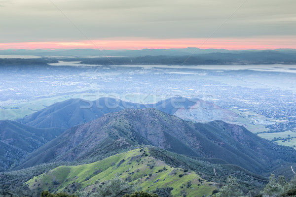 Sunset from Mt Diablo Summit Looking West. Stock photo © yhelfman