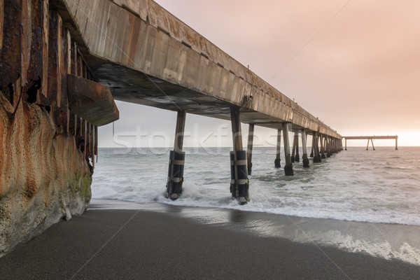 Under Pacifica Municipal Pier at Sunset. Stock photo © yhelfman