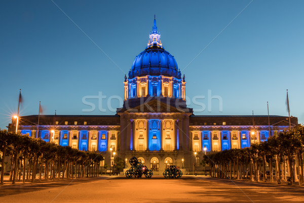 San Francisco City Hall in Golden State Warriors Colors. Stock photo © yhelfman