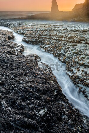 Apus crăpa plajă natură ocean Imagine de stoc © yhelfman