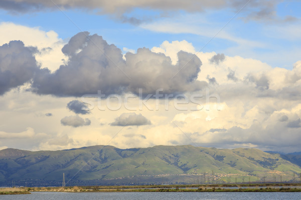 Storm clouds leaving the bay area over the Diablo Range. Stock photo © yhelfman