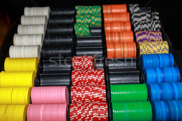 Casino chips kleurrijk chips dienblad Stockfoto © yhelfman