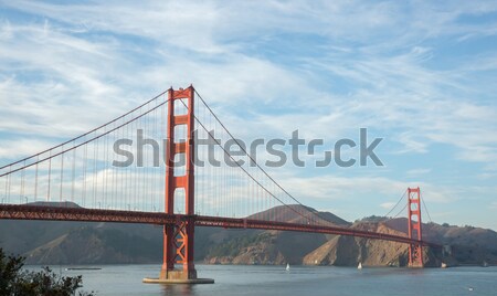 Pont Golden Gate Bridge ciel bleu nuages ville mer [[stock_photo]] © yhelfman