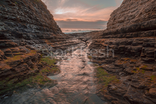 Rachar pôr do sol Califórnia EUA água paisagem Foto stock © yhelfman