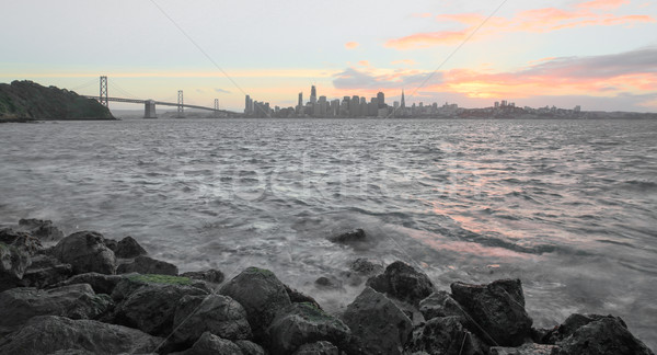 San Francisco bord de l'eau coucher du soleil trésor île Californie Photo stock © yhelfman