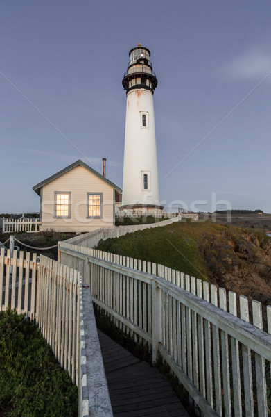 Pigeon Point Lighthouse on a clear winter night sky. Stock photo © yhelfman