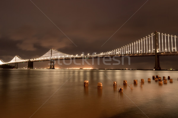 Brug nacht architectuur USA toerisme haven Stockfoto © yhelfman