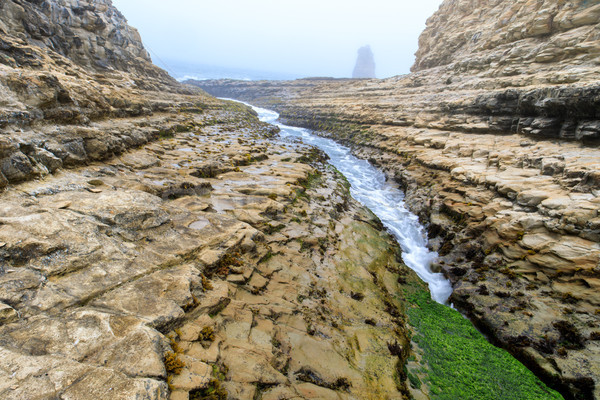 [[stock_photo]]: Crack · été · océan · Rock · nuage