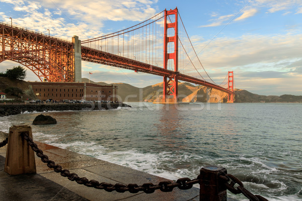 Golden Gate Bridge and Chain link Fence. Stock photo © yhelfman