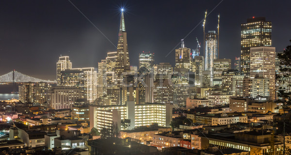 Foto stock: Noite · San · Francisco · centro · da · cidade · parque · natal · luzes