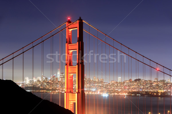 ゴールデンゲートブリッジ クローズアップ サンフランシスコ スカイライン 冬 1泊 ストックフォト © yhelfman